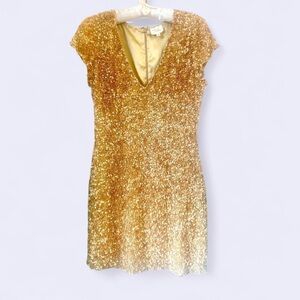 Vintage Parker | Gold sequin mini dress
